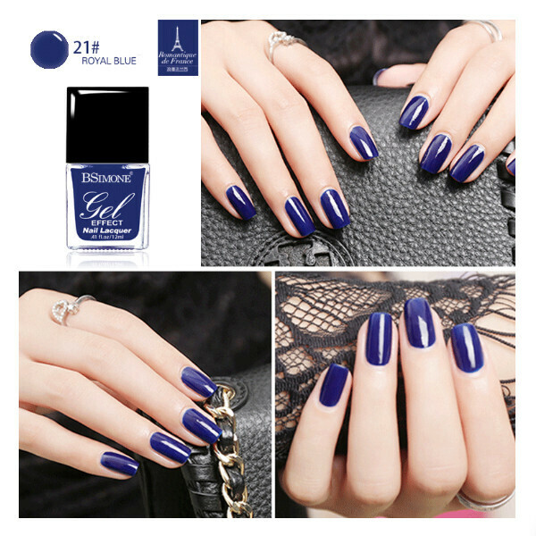 Popular no-bake long-lasting water-based nail polish (21# royal blue)