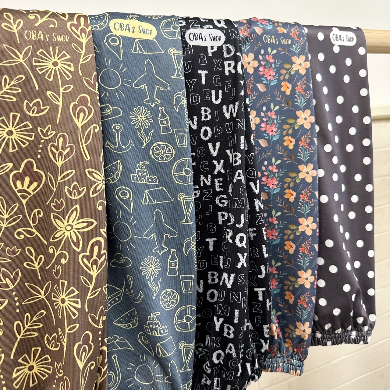 【獨家】深藍碎花 涼感防蚊褲/長褲