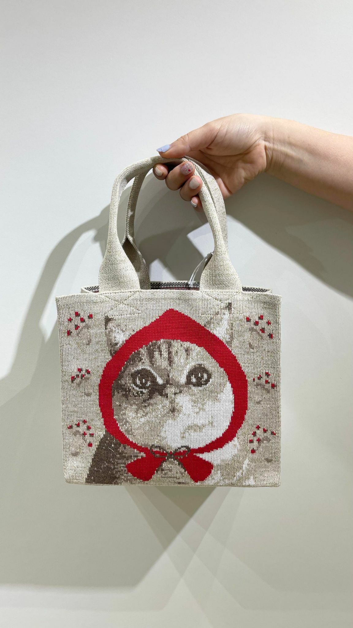 LOXE "喵紅帽"針織袋(迷你) - 卡其色