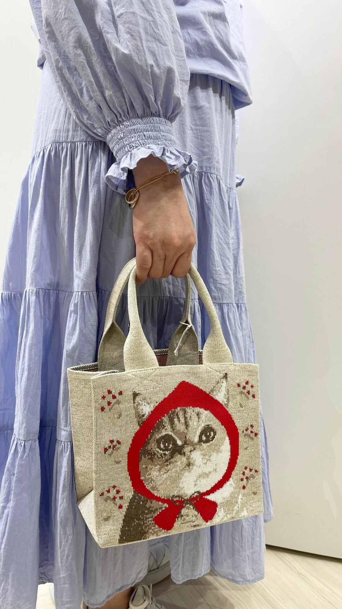 LOXE "喵紅帽"針織袋(迷你) - 卡其色