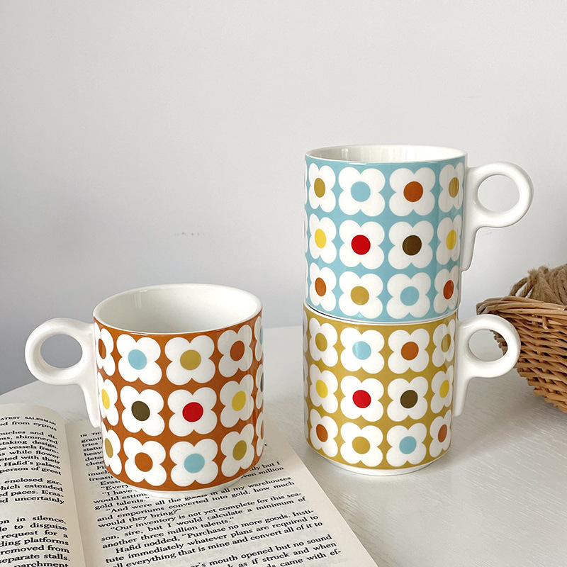 《4370》夏季可愛花朵馬克杯370ML