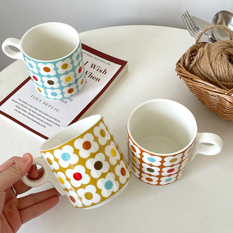 《4370》夏季可愛花朵馬克杯370ML