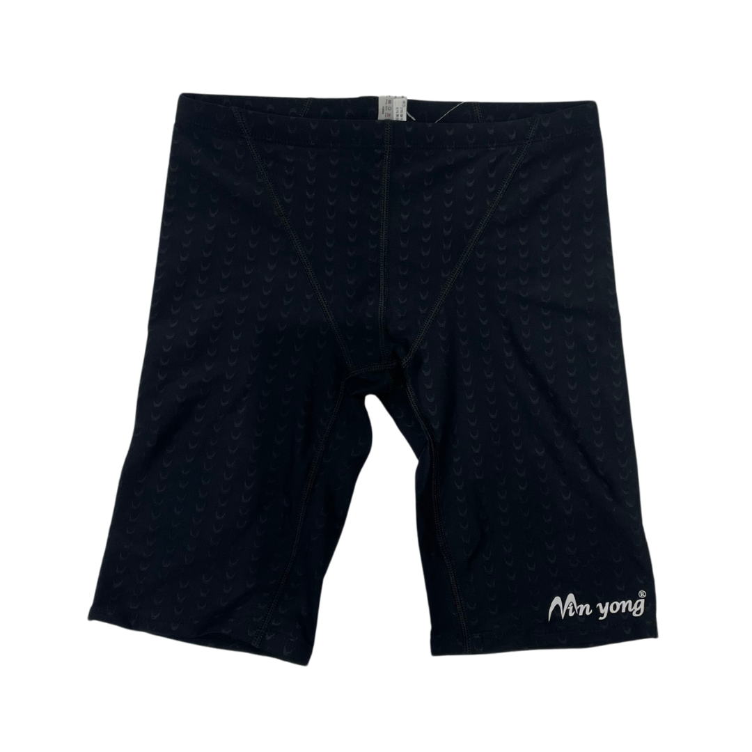 日大 男款萊卡泳褲 七分泳褲 黑/字logo