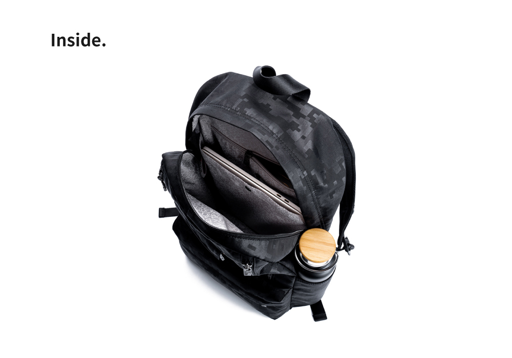 輕旅行後背包-軍綠色 SOS1381-324內部隔層照