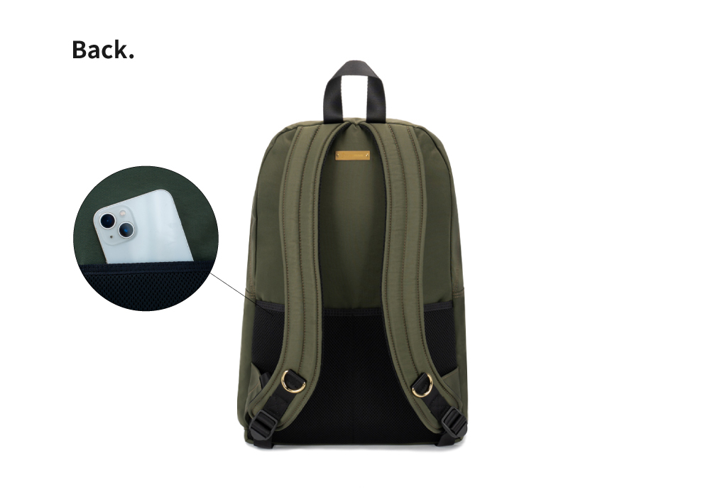 輕旅行後背包-軍綠色 SOS1381-324背面照