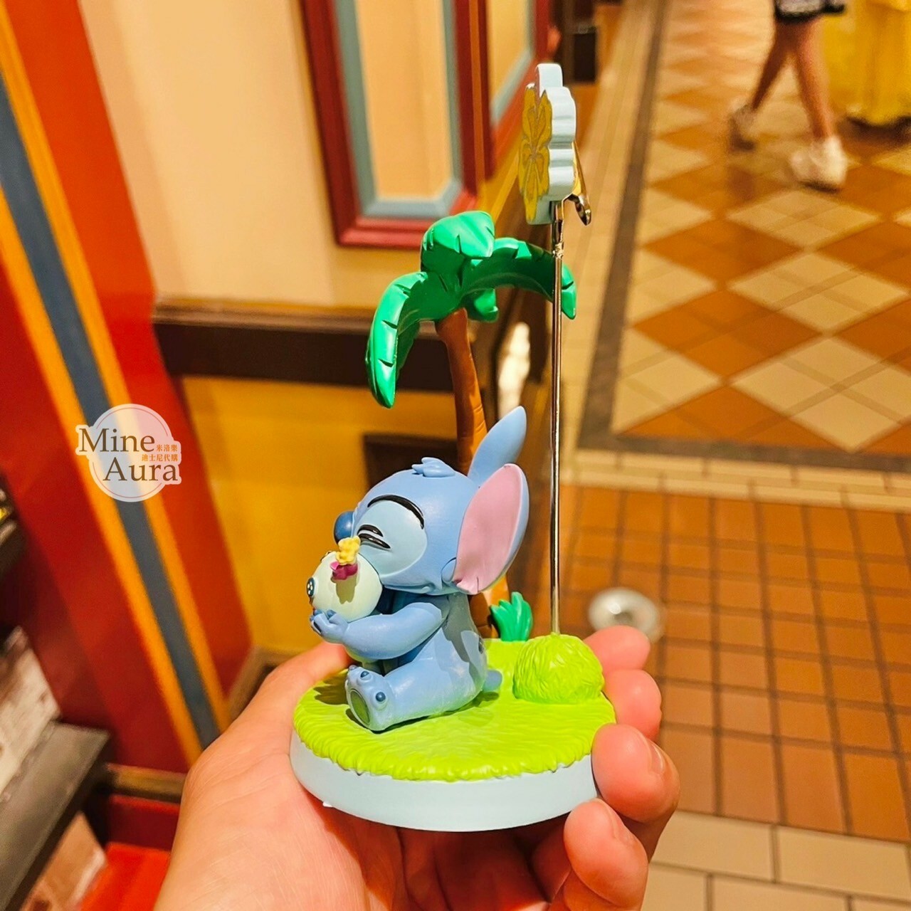 史迪奇 Stitch 抱 醜丫頭Scrump 扶桑花 椰樹造型 造型 相片夾 擺飾品 星際寶貝 Lilo & Stitch -上海迪士尼樂園