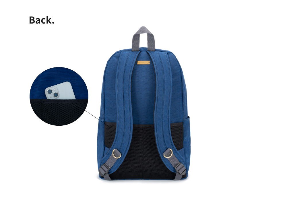 輕旅行後背包-海軍藍 SOS1381-225背面照