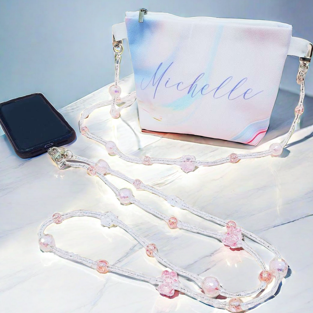 姊妹禮盒H (*兩用* 字母串飾手機掛繩 + 定製帆布袋)