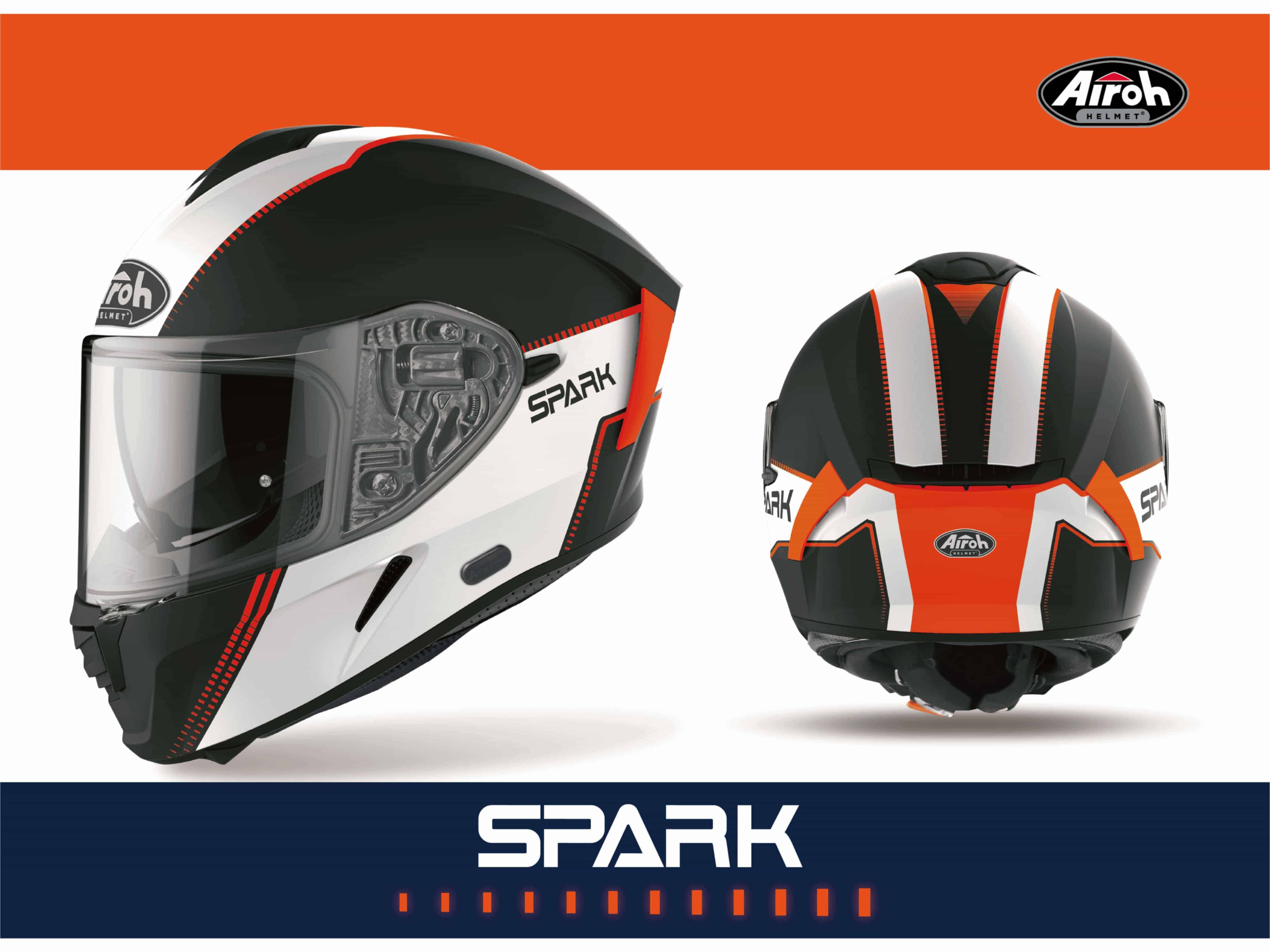 AIROH SPARK #2 彩繪 全罩式安全帽 消光黑白橘
