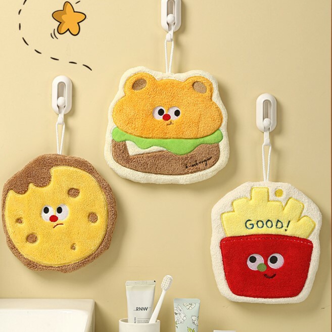 《4375》可愛食物造型珊瑚絨擦手巾
