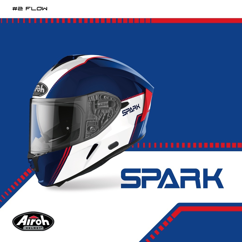 AIROH SPARK #2 彩繪 全罩式安全帽 藍白