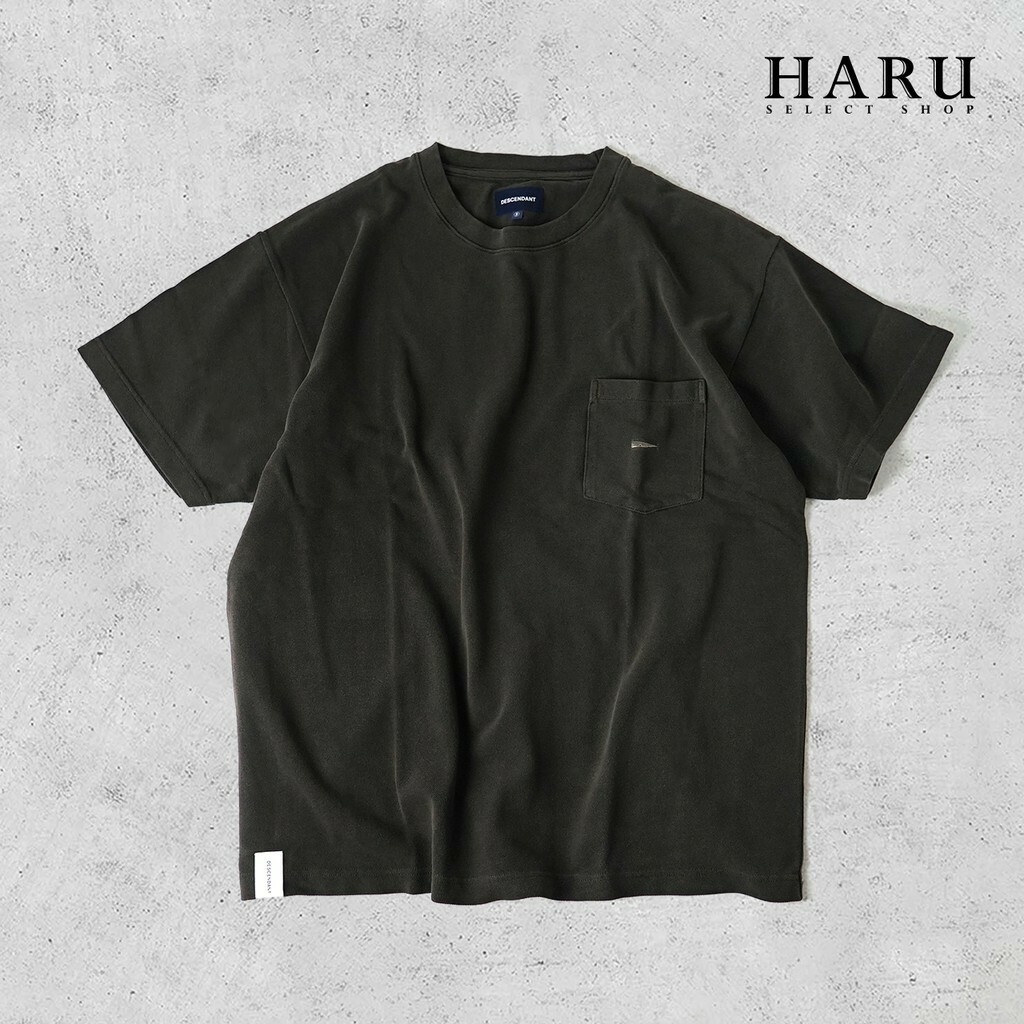 DESCENDANT 20SS CACHALOT CREW NECK 重水洗 黑  LOGO 短T