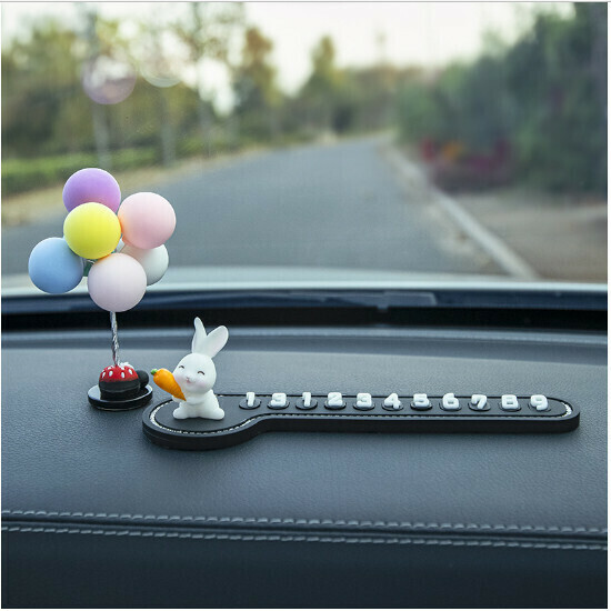 激抵臨時停車號碼車載裝飾品（蘿蔔小兔+彩色氣球）