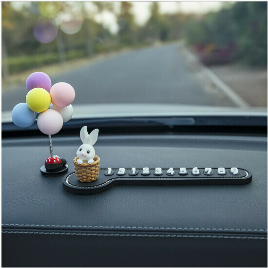 熱賣臨時停車號碼車載裝飾品（籮筐小兔+彩色氣球）