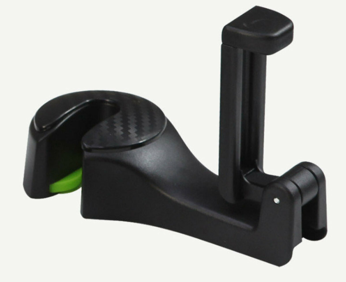 Multi-function seatback headrest hook for car (black phone hanger)