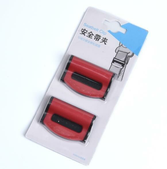 (Red 1 pair (blister)) car seat belt limiter, car seat belt clip, child shoulder cover, snap fixing adjuster 