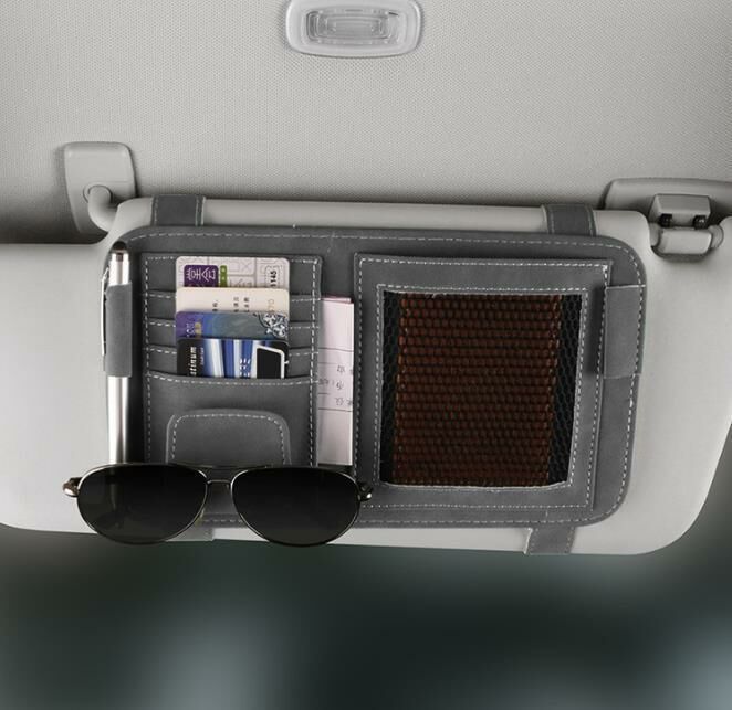 Car sun visor storage clip【 Silver gray 】 