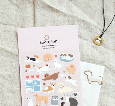 不透明款式 狗狗日常貼紙 各種狗｜SUATELIER 韓國