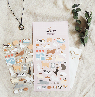 不透明款式 狗狗日常貼紙 各種狗｜SUATELIER 韓國