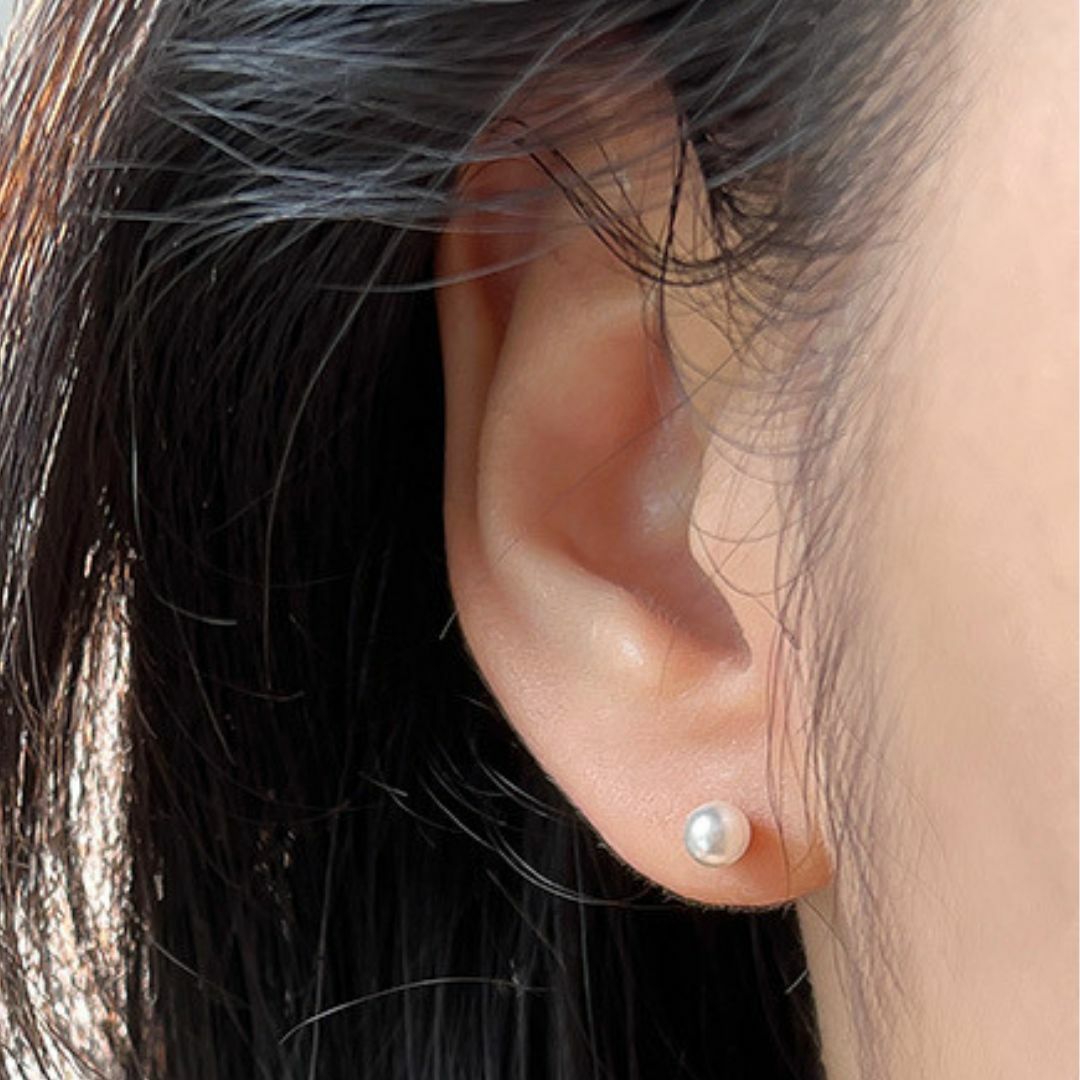 法式珍珠貝母耳環(4mm)