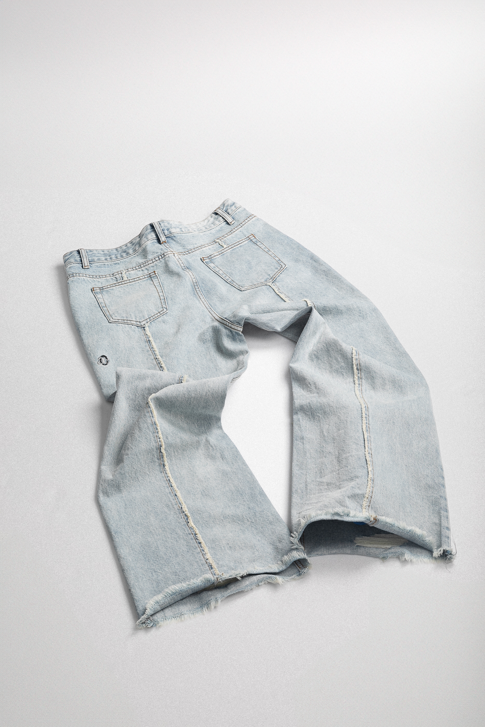 Kaesy Flares Damaged Jeans - Faded Blue