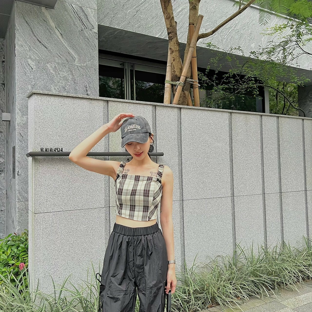 英倫格紋小背心/單一色