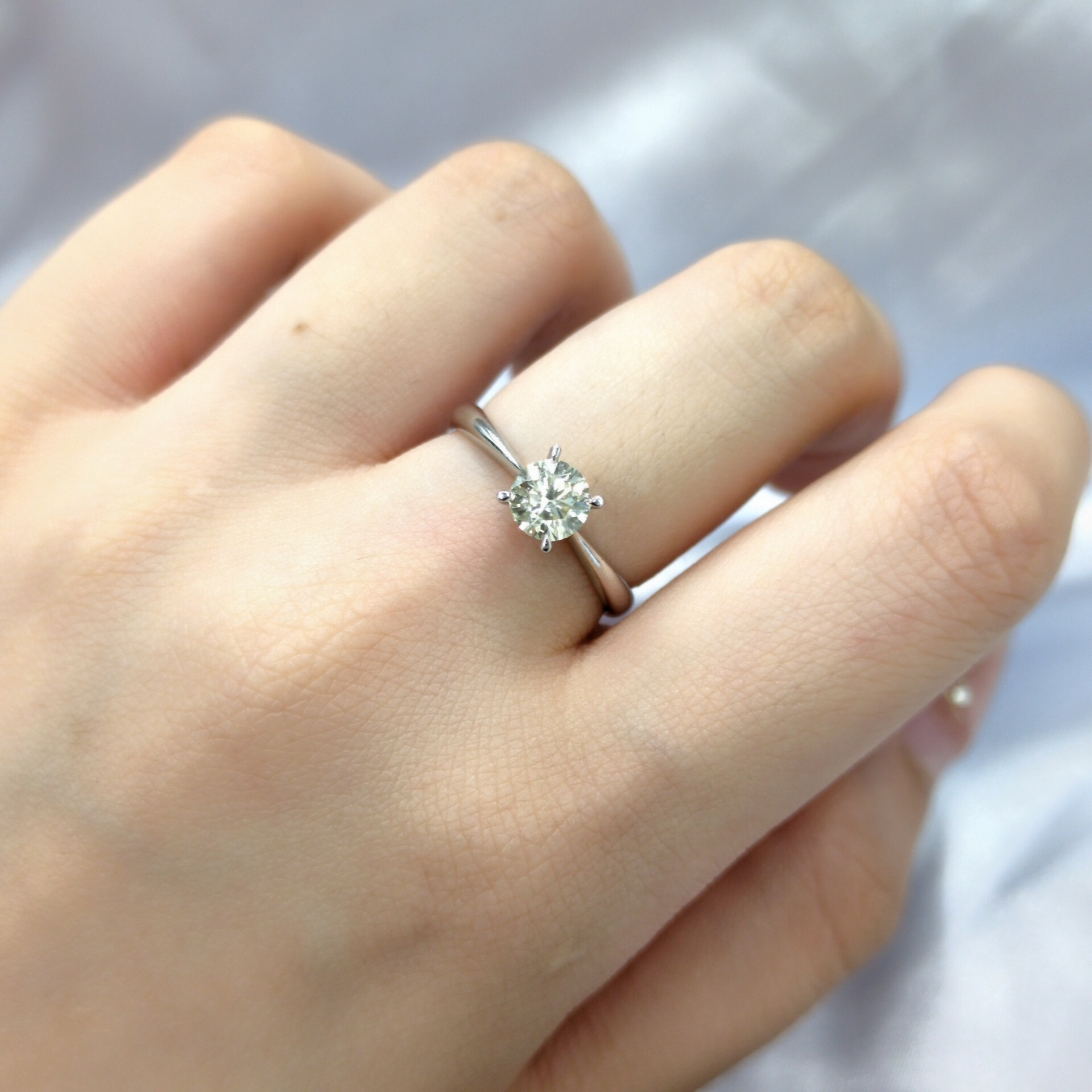 全新18K白金【單粒56份鑽石】戒指