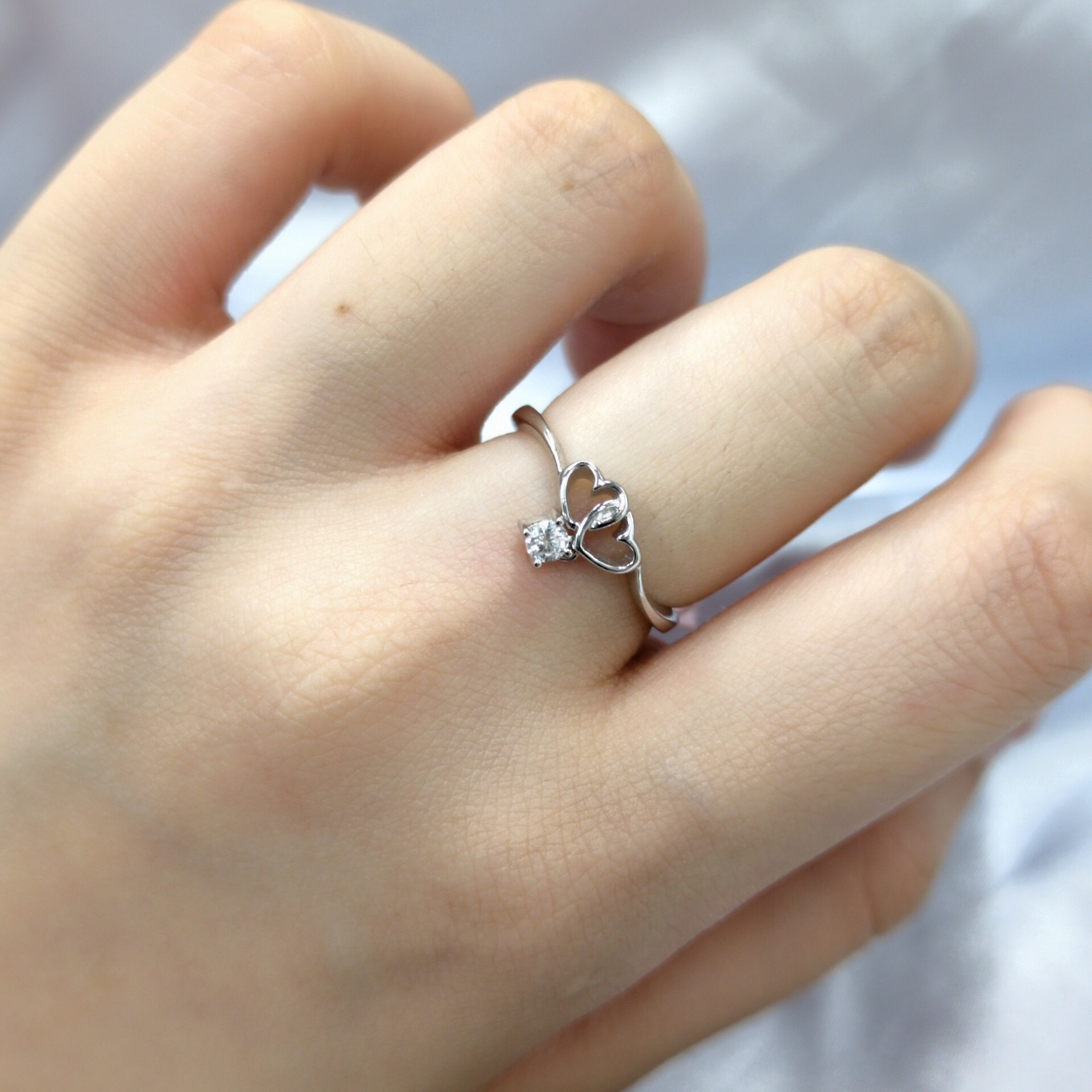 全新18K白金【單粒9份鑽石】戒指