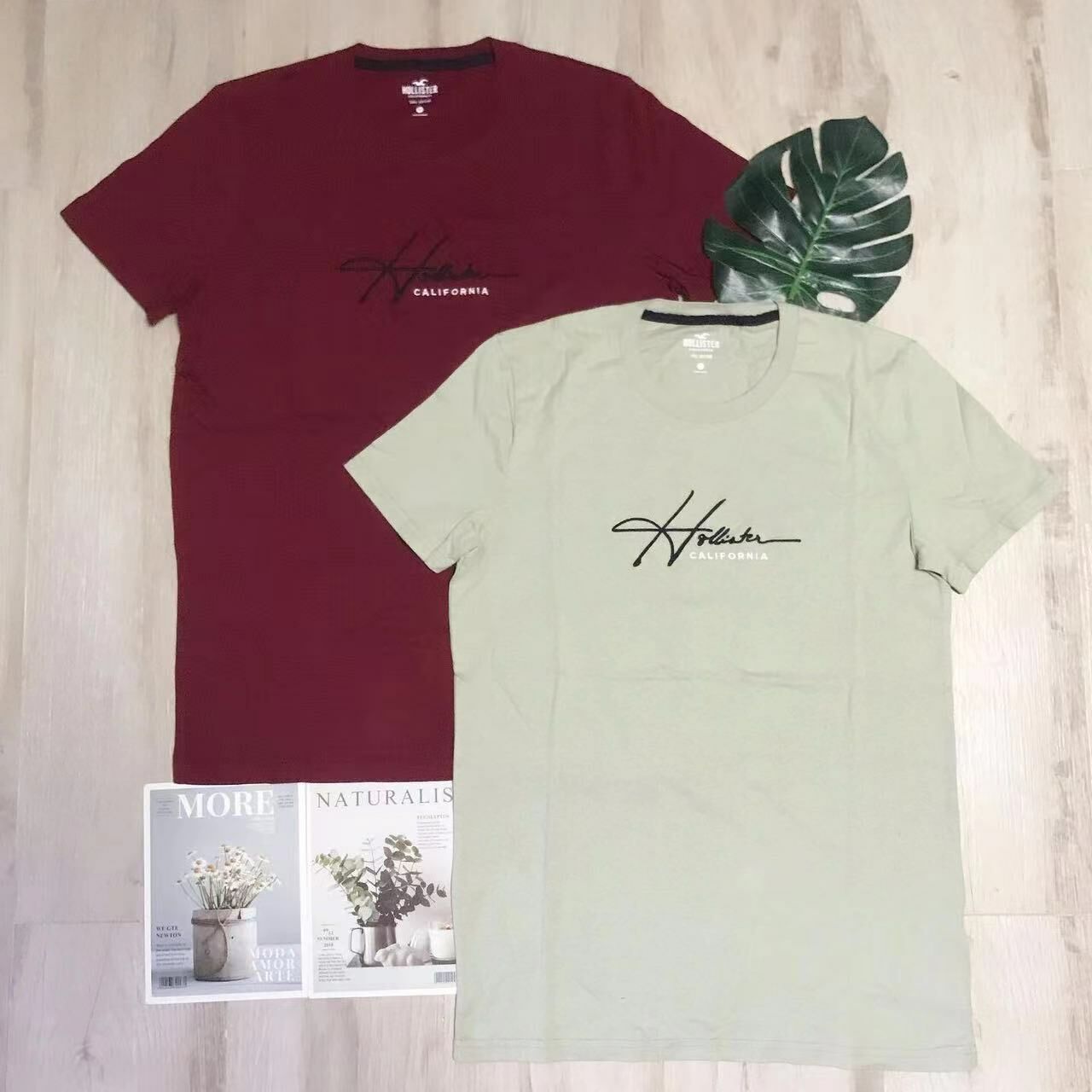 HOLLISTER MIDDLE LOGO TEE 刺繡款