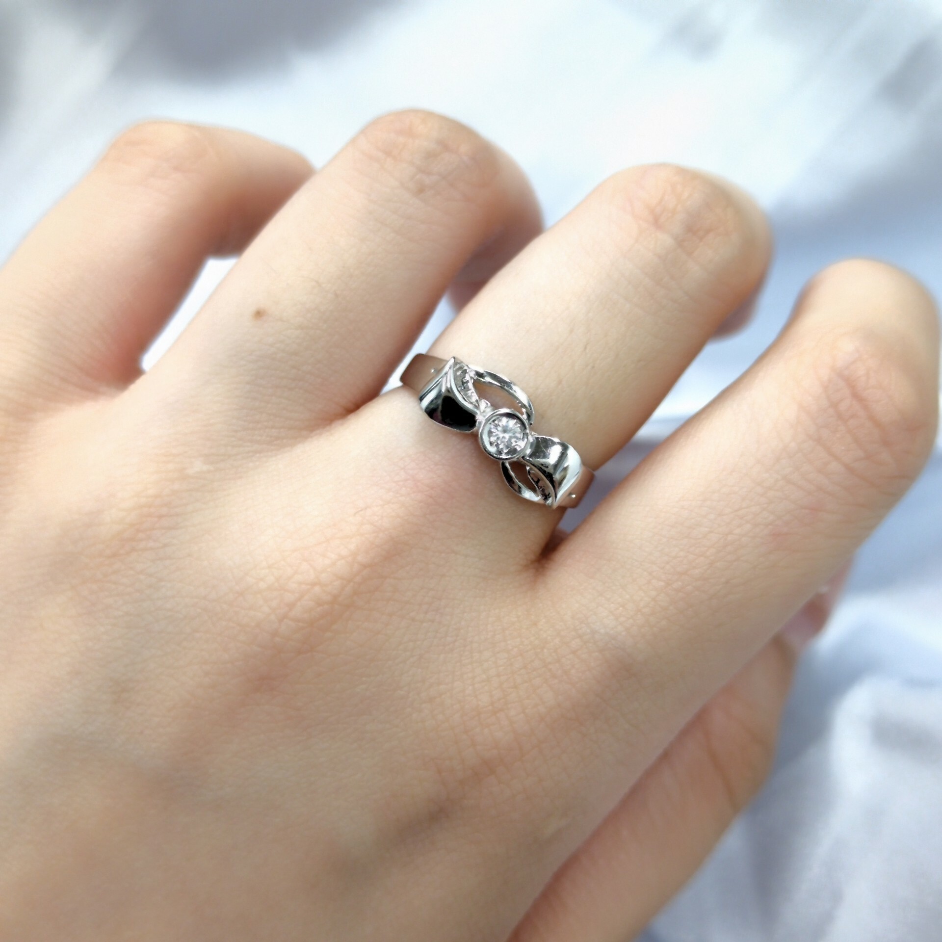 全新18K白金【單粒6份鑽石】戒指