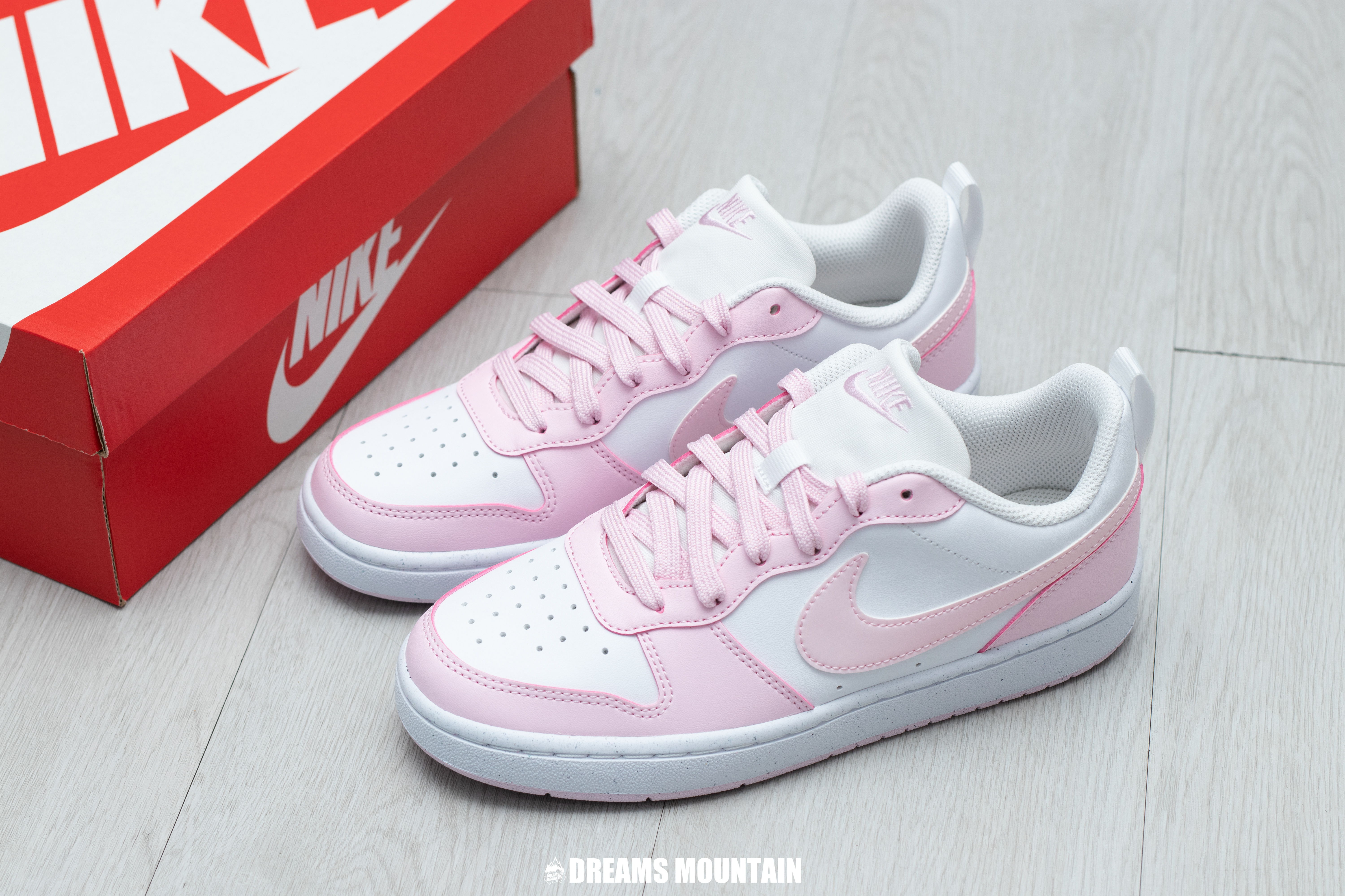 【現貨】Nike Court Borough Low Recraft 粉白-GS