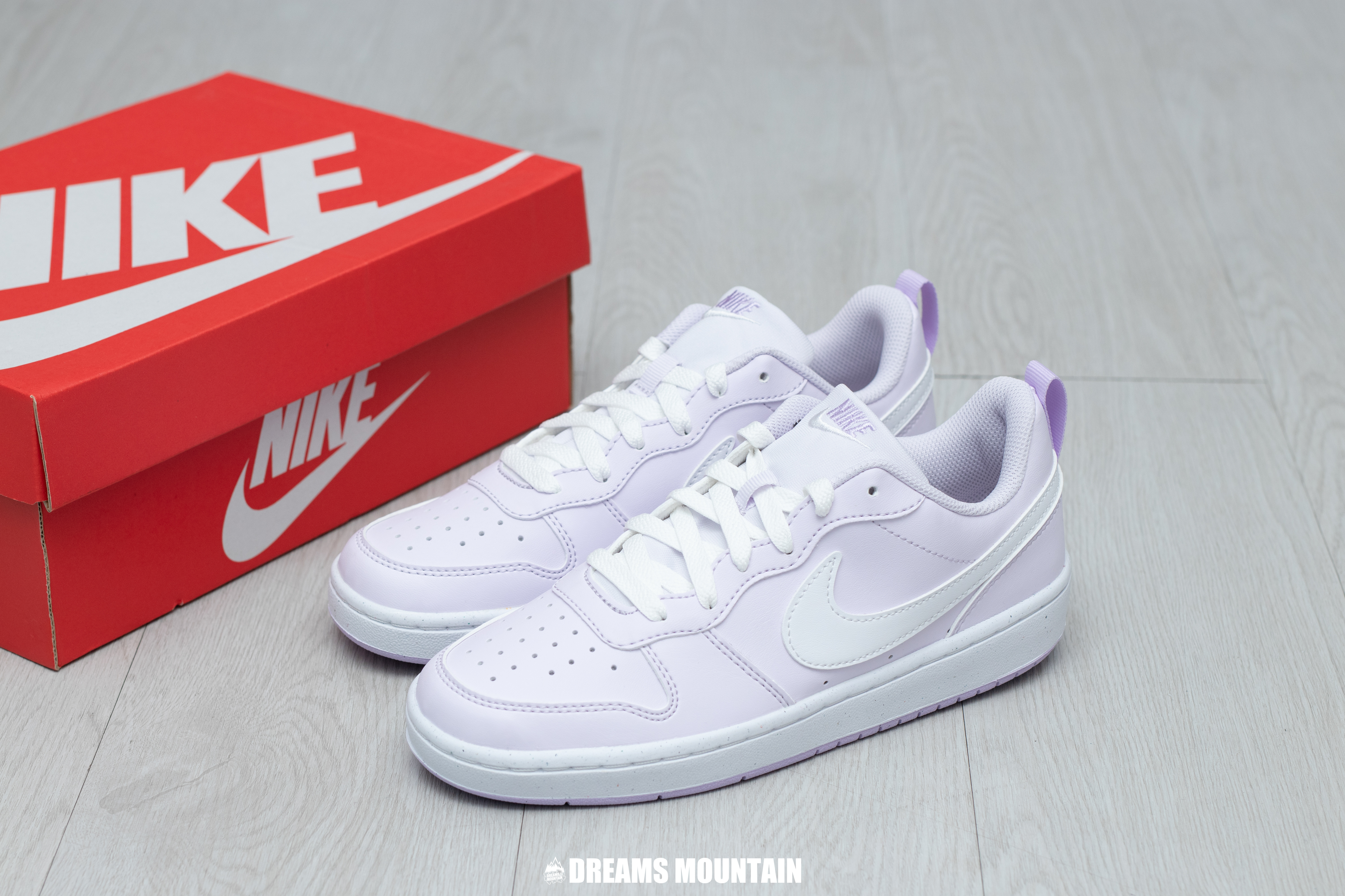 【現貨】Nike Court Borough Low RECRAFT (環保材質) "春夏靚色"粉紫-GS