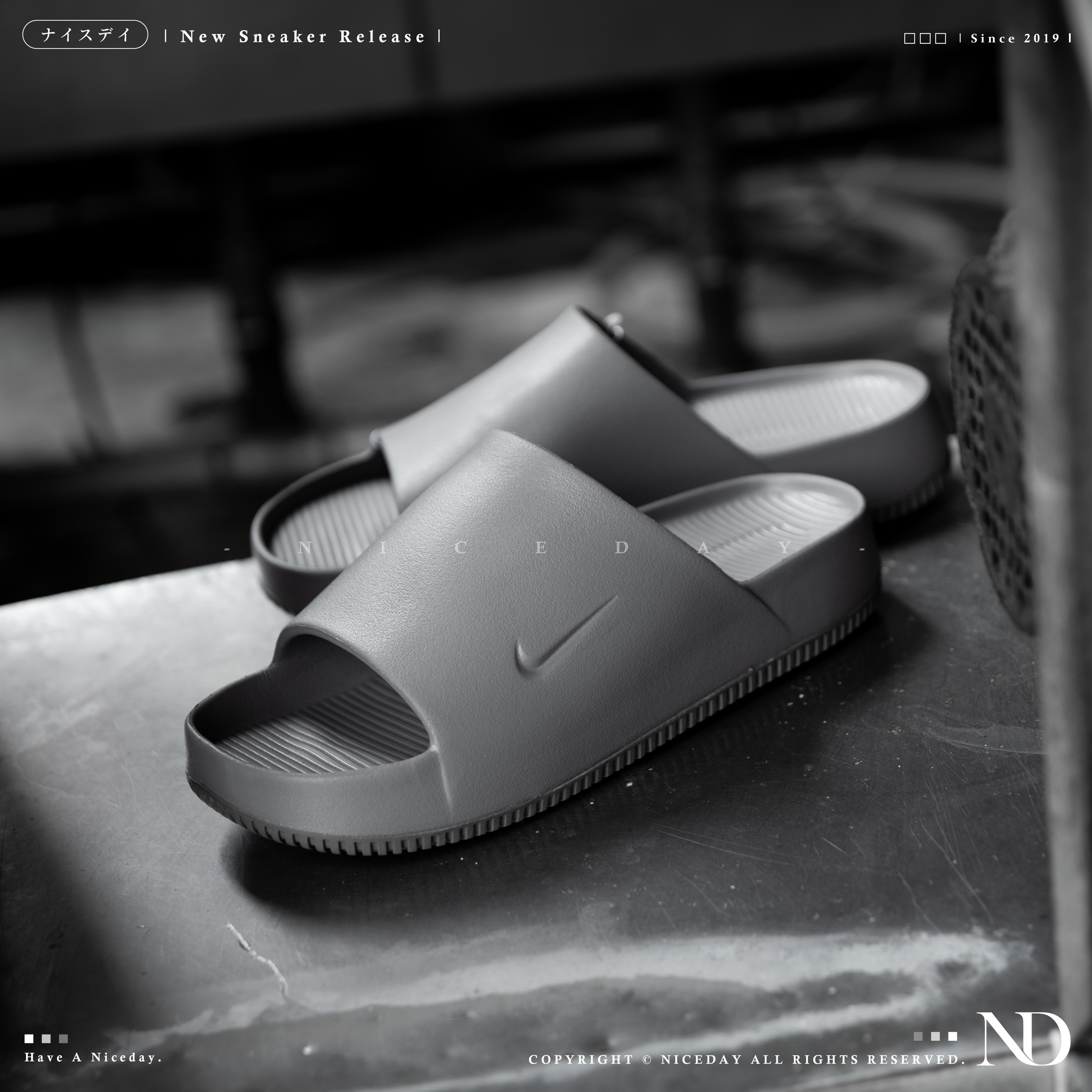 NICEDAY 代購 Nike Calm Slide Grey 韓國限定色 灰色 鐵灰 男款 拖鞋