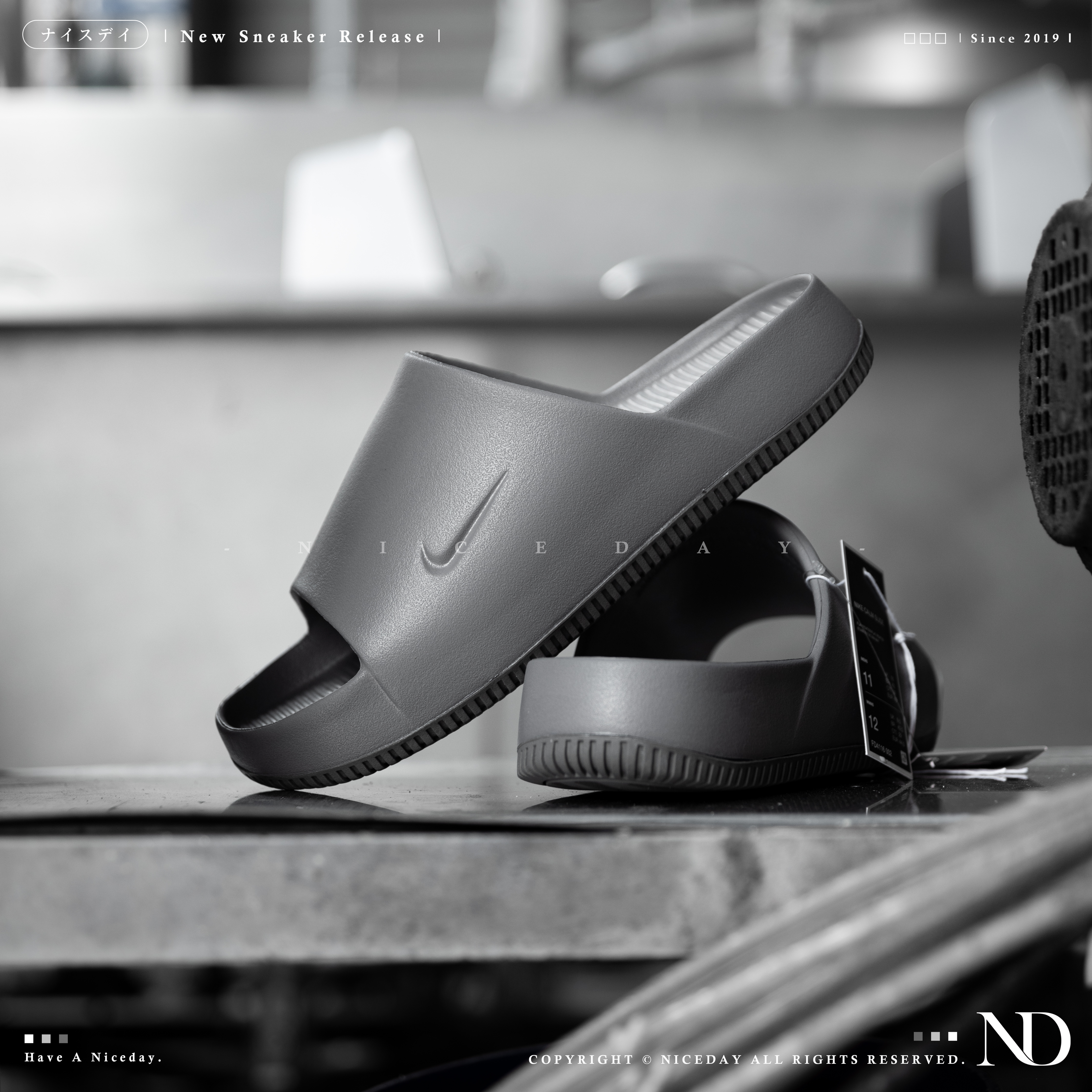 NICEDAY 代購 Nike Calm Slide Grey 韓國限定色 灰色 鐵灰 男款 拖鞋