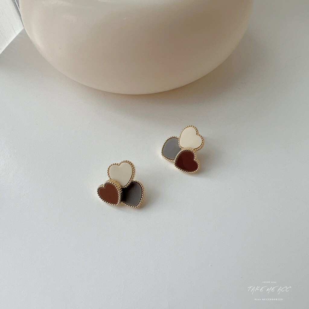 獨特愛心｜純銀針耳環