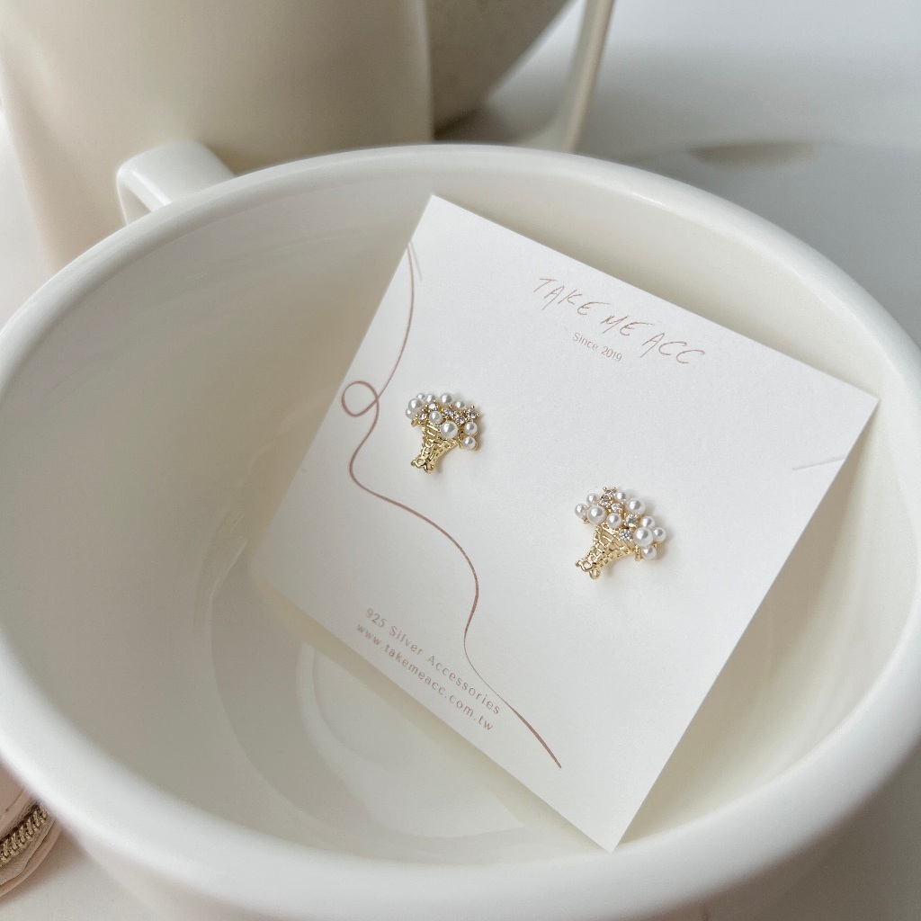 今年必買的花系列/Gelato｜純銀針耳環