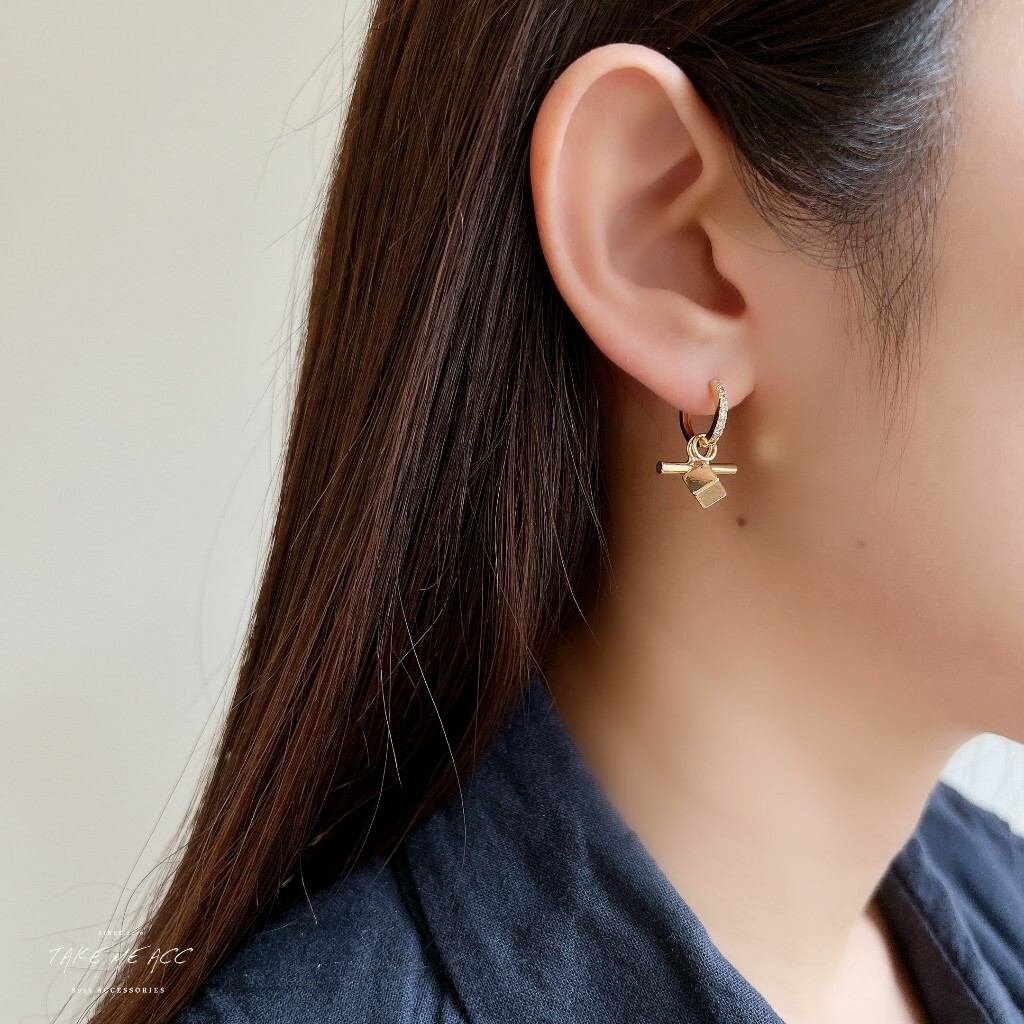 時光方塊｜純銀針耳環