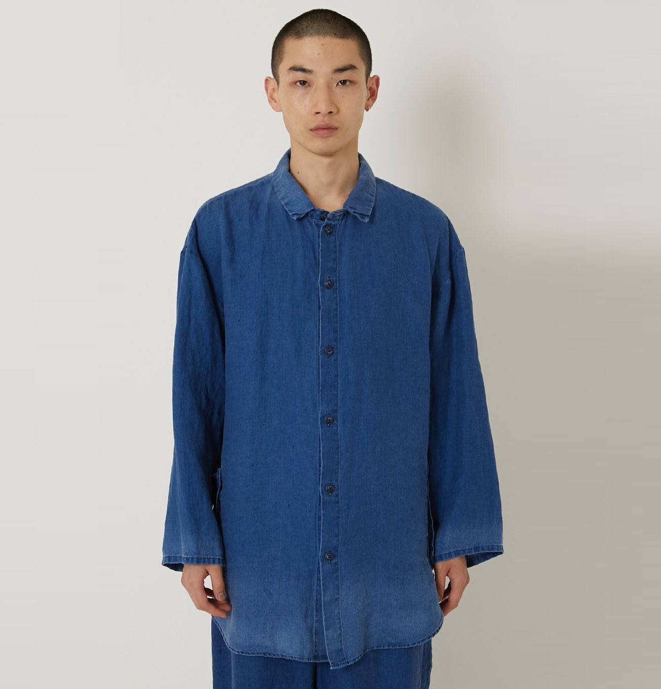 PORTER CLASSIC INDIGO LINEN SHIRT JACKET - PRE ORDER ITEM (預訂中)