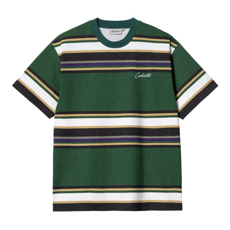 2024SS CARHARTT WIP S/S Morcom T-Shirt 條紋 左胸 刺繡 LOGO 短T 現貨 I032996