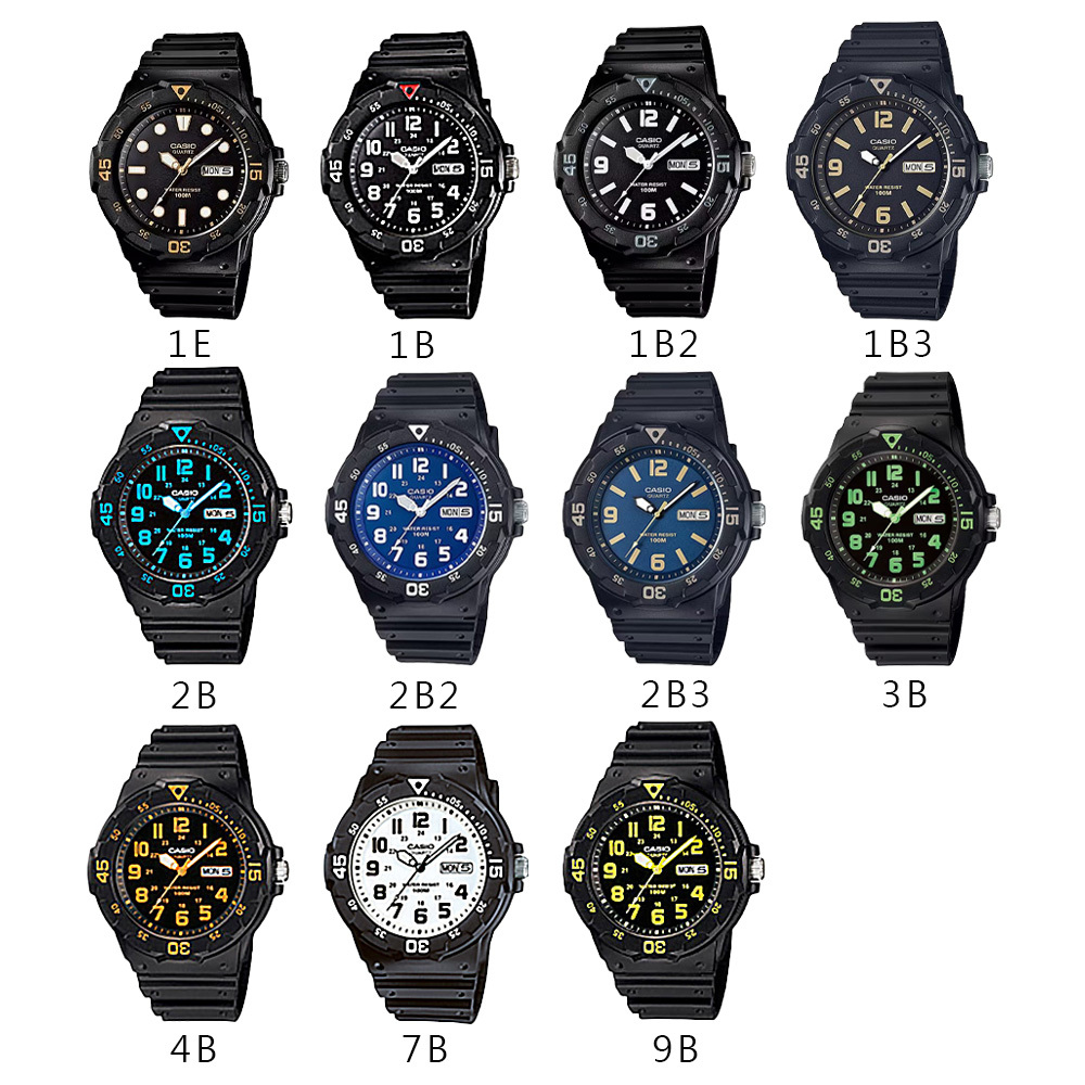 【CASIO 卡西歐】MRW-200H 指針錶 數字面盤 橡膠錶帶 日期 星期 大錶面