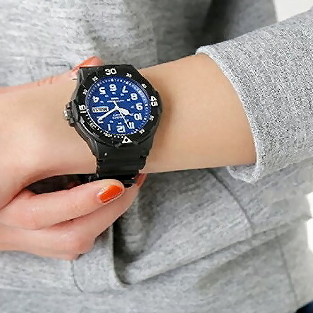 【CASIO 卡西歐】MRW-200H 指針錶 數字面盤 橡膠錶帶 日期 星期 大錶面