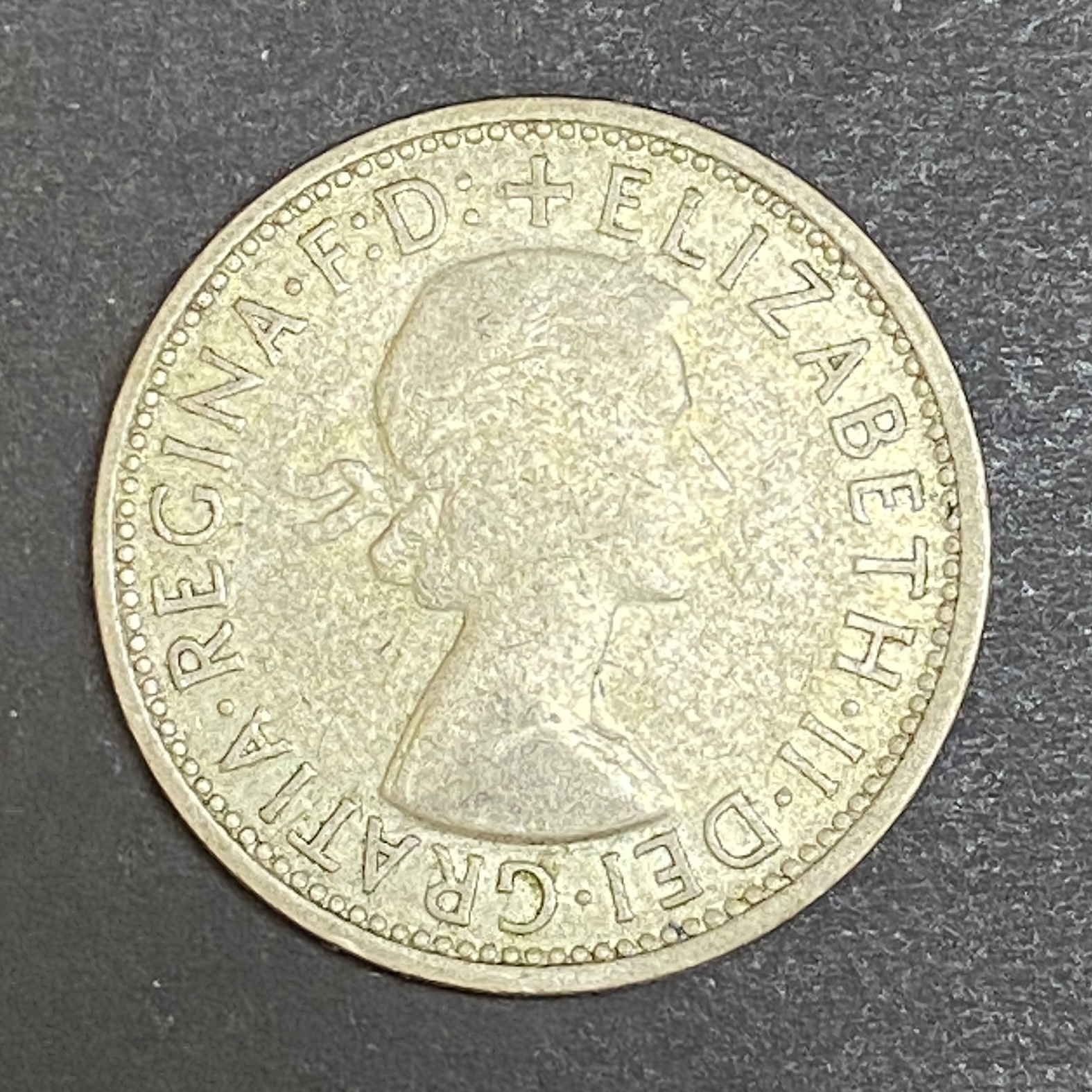 1956 Australian Queen Elizabeth II 1 Florin Silver Coin (50% silver)