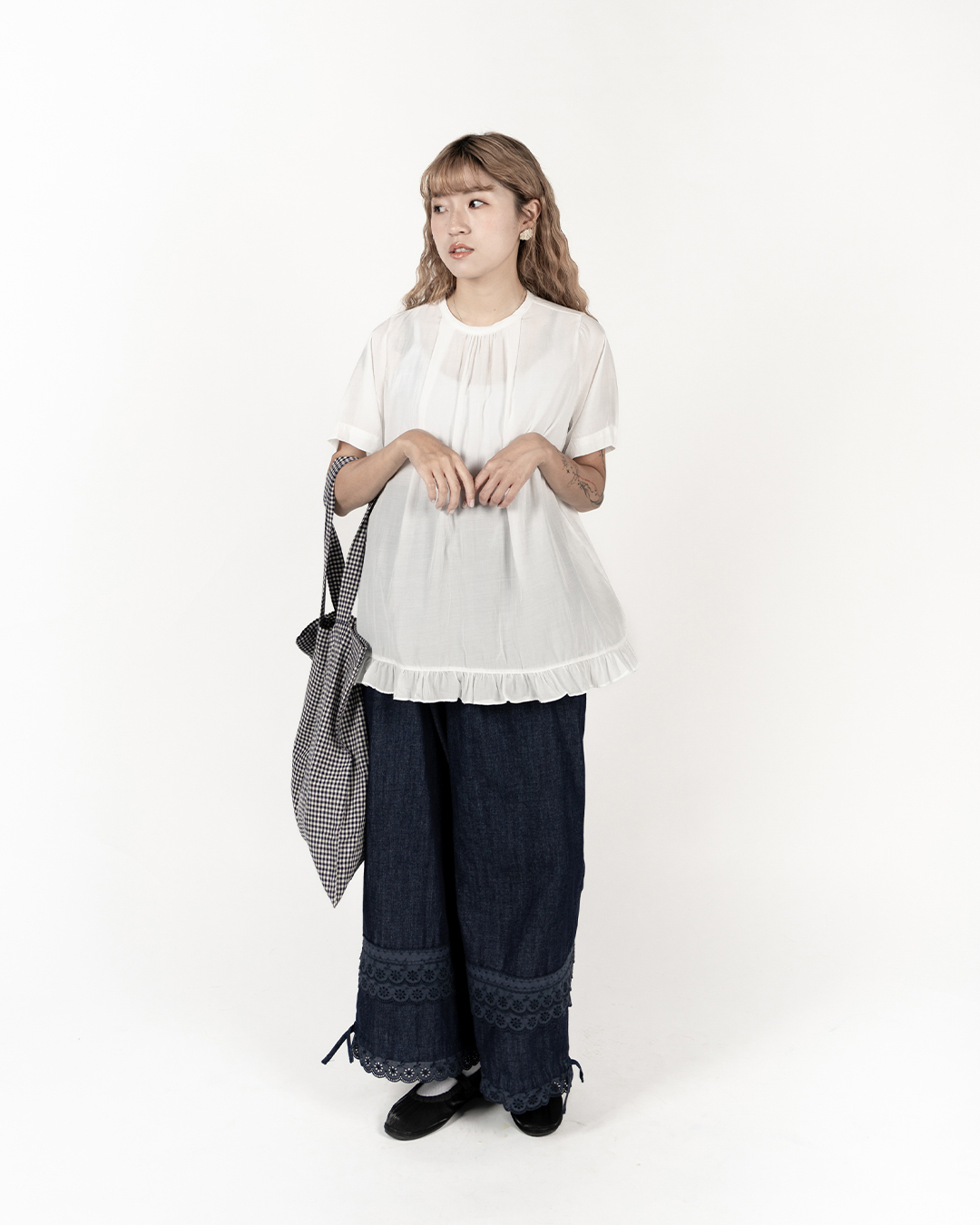 【 Kiki.co made 】Ruffle See Through Inner