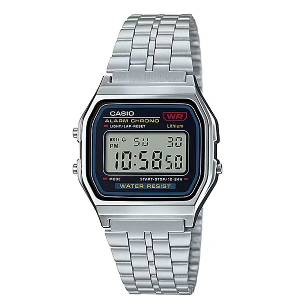 【CASIO 卡西歐】A159WA 復古經典方形金屬電子錶