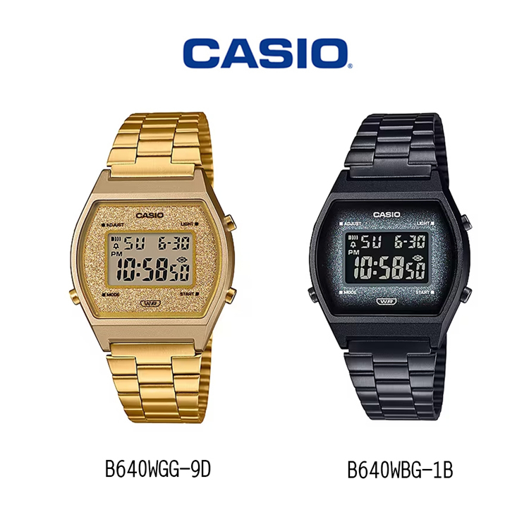【CASIO 卡西歐】B640WBG/WGG 金屬簡約輕薄閃耀防水電子手錶