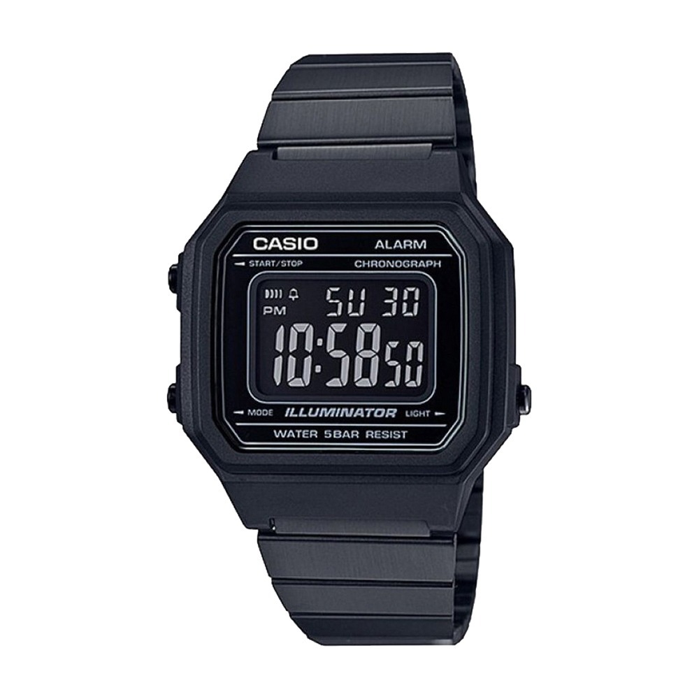 【CASIO 卡西歐】B650WB B650WB-1B 時尚簡約方形雅致防水電子手錶