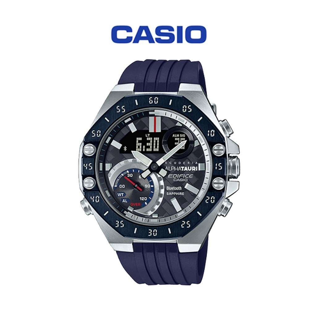 【CASIO 卡西歐】EDIFICE ECB-10AT-1A F1賽車隊聯名限量版藍芽智能雙顯錶