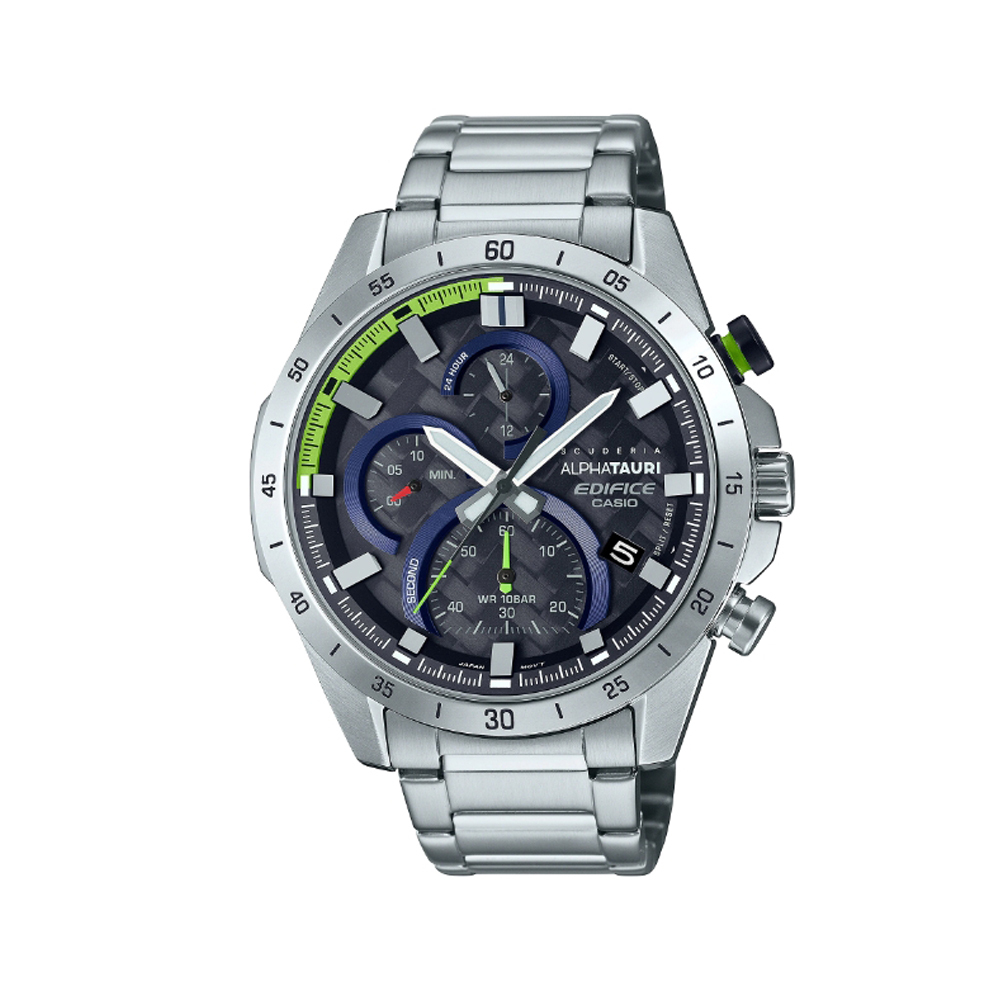 【CASIO 卡西歐】EDIFICE EFR-571AT-1A F1車隊限量聯名碳纖維不銹鋼腕錶