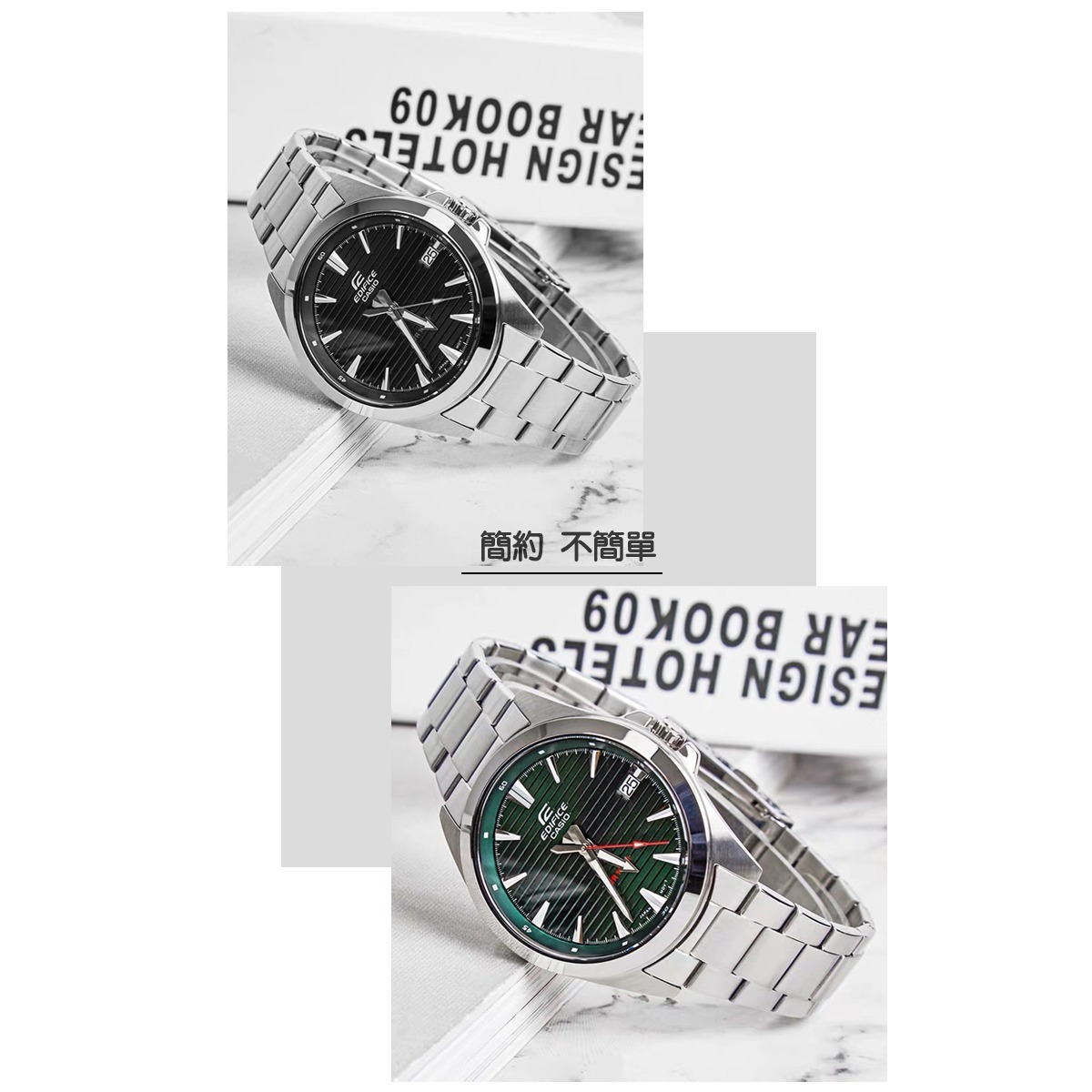 【CASIO 卡西歐】EDIFICE EFV-140D 經典簡約運動紳士不鏽鋼腕錶