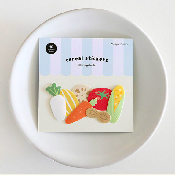 蔬菜 21枚貼紙包 #305｜韓國Suatelier